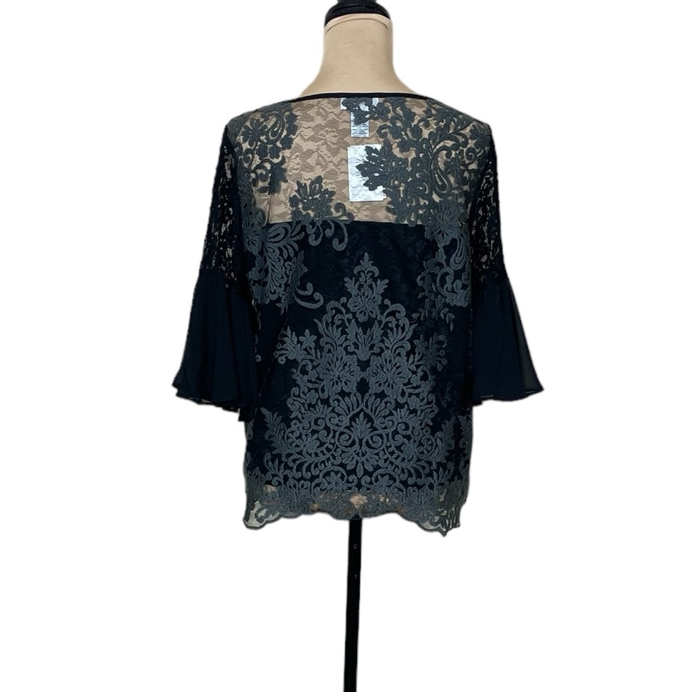 Carmen Marc Valvo Sheer/Lace Top NWT (D-1) - Picture 5 of 10